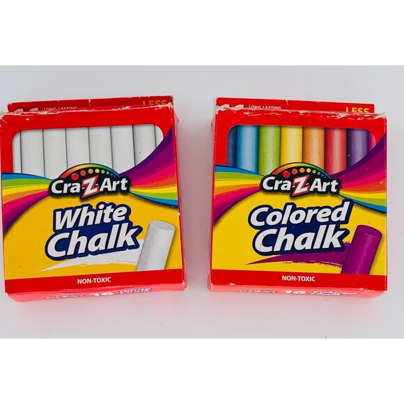 Chalkboard Chalk White Colored Cra Z Art New Opened Boxes Purple Red Yellow - Picture 4 of 6